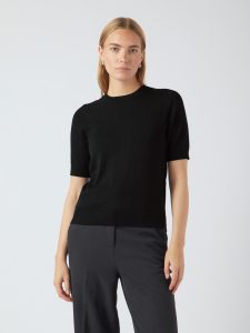 Strickpullover Y.A.S “YASLENA SS KNIT PULLOVER S. NOOS”, Damen, Gr. XL, schwarz, Strick, Obermaterial: 75% Viskose, 25% Nylon, unifarben, regular fit normal, Rundhals, Pullover Strickpullover