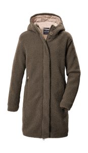 Parka “GW 95 WMN PRK”, Damen, Gr. 36, stein, Oberseite: 100% Polyester.Rückseite: 100% Polyester.Futter: 100% Polyester.Füllung: 100% Polyester, G.I.G.A. DX BY KILLTEC, Jacken Parka, Wasserdichte Scherpa-Jacke mit 2-Wege-Reißverschluss