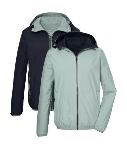 Wendejacke “GS 66 WMN JCKT”, Damen, Gr. 38, blau (helltürkis), Obermaterial: 100% Polyester.Futter: 100% Polyester, G.I.G.A. DX BY KILLTEC, Jacken, Wendbare Damenjacke, atmungsaktiv, winddicht, wasserabweisend