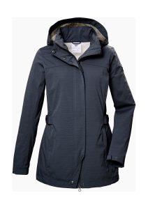 Softshelljacke “GS 75 WMN SFTSHLL JCKT”, Damen, Gr. 36, blau (navy), Oberseite: 100% Polyester.Rückseite: 100% Polyester.Futter: 100% Polyester, G.I.G.A. DX BY KILLTEC, Jacken Softshelljacke, Wasserabweisende, atmungsaktive Softshelljacke mit abnehmbarer Kapuze