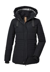 Steppjacke “GW 25 WMN QLTD JCKT”, Damen, Gr. 38, schwarz, Obermaterial: 88% Polyester, 12% Baumwolle.Futter: 100% Polyester.Füllung: 100% Polyester, G.I.G.A. DX BY KILLTEC, Jacken Steppjacke, Taillierte Winterjacke, wasserabweisend, winddicht, abnehmbare Kapuze