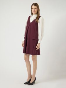Minikleid Y.A.S “YASMALEA SL WIDE DRESS S. NOOS”, Damen, Gr. S, N-Gr, fig, Web, Obermaterial: 95% Polyester, 5% Elasthan, unifarben, kniefrei, V-Ausschnitt, Kleider Minikleid, Kunstfaser mit Stretch, loose fit