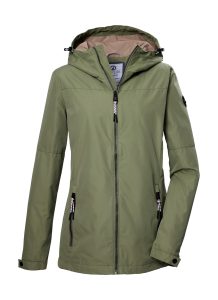 Funktionsjacke “GS 71 WMN JCKT”, Damen, Gr. 36, grün (olivgrün), Obermaterial: 100% Polyester.Futter: 100% Polyester, G.I.G.A. DX BY KILLTEC, Jacken Funktionsjacke, Damenjacke: wasserdicht, winddicht, verstellbar, Kapuze