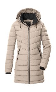 Steppmantel “GW 74 WMN QLTD PRK”, Damen, Gr. 40, beige (hellbeige), Obermaterial: 100% Polyester.Futter: 100% Polyester.Füllung: 100% Polyester, G.I.G.A. DX BY KILLTEC, Mäntel Steppmantel, Wasserabweisender, winddichter Steppparka mit abnehmbarer Kapuze