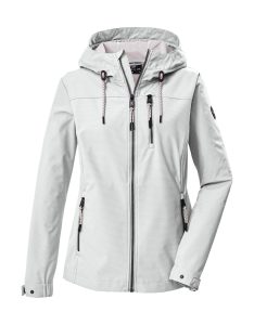 Softshelljacke “GS 111 WMN SFTSHLL JCKT”, Damen, Gr. 36, naturweiß, Oberseite: 100% Polyester.Rückseite: 100% Polyester.Futter: 100% Polyester, G.I.G.A. DX BY KILLTEC, Jacken Softshelljacke, Atmungsaktive, wasserabweisende Damenjacke mit verstellbarer Kapuze