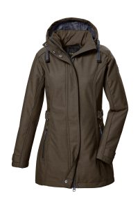 Softshellparka “GW 22 WMN SFTSHLL PRK”, Damen, Gr. 40, grün (olivgrün), Oberstoff: Oberseite: 100% Polyester, Rückseite: 100% Polyester, Futter: 100% Polyester, G.I.G.A. DX BY KILLTEC, Jacken, Softshell Parka, 8.000 mm wasserdicht, atmungsaktiv, abzippbare Kapuze