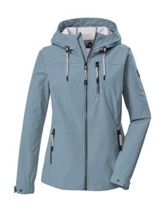 Softshelljacke “GS 111 WMN SFTSHLL JCKT”, Damen, Gr. 36, graublau, Oberseite: 100% Polyester.Rückseite: 100% Polyester.Futter: 100% Polyester, G.I.G.A. DX BY KILLTEC, Jacken Softshelljacke, Atmungsaktive, wasserabweisende Damenjacke mit verstellbarer Kapuze