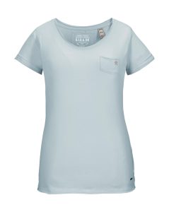 T-Shirt “GS 23 WMN TSHRT”, Damen, Gr. 36, blau, Obermaterial: 100% Baumwolle, G.I.G.A. DX BY KILLTEC, V-Ausschnitt, Shirts T-Shirt, 100% Baumwolle, Carbon Finish, weich, strapazierfähig, lässig