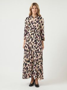 Hemdblusenkleid Y.A.S “YASSAVANNA LONG SHIRT DRESS”, Damen, Gr. XS, N-Gr, bunt (mellow rose aop liro print), Web, Obermaterial: 100% Viskose, relaxed fit lang, Kleider, Sommerkleid, mit 3/4 Ärmel