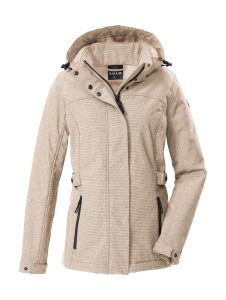 Softshelljacke “GW 35 WMN SFTSHLL JCKT”, Damen, Gr. 36, hellbeige, Oberseite: 90% Polyester, 10% Elasthan.Rückseite: 100% Polyester, G.I.G.A. DX BY KILLTEC, Jacken Softshelljacke, Wasserdichte, atmungsaktive Softshelljacke mit abnehmbarer Kapuze