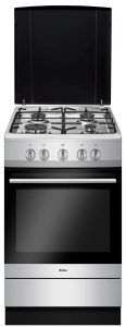 AMICA Gas-Standherd “SHGG 11568 E”, Energieeffizienz: A (A+++-D), silber (edelstahlfarben), Herdsets, Klassisches Kochen mit direkter Gasflamme und vertrauter Bedienung