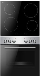AMICA Induktions Herd-Set “EHI 935 331 E”, Energieeffizienz: A (A+++-D), edelstahl, Herdsets, Komfort pur: beste Sicht, leicht reinigen, sicher kochen