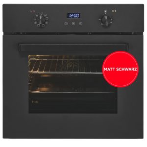 EXQUISIT Einbaubackofen “EBE367-H-120 mattschwarz”, Energieeffizienz: A (A+++-D), schwarz, B:59,5cm H:59,5cm T:57,5cm, Backöfen, Heißluft & dreifach verglaste Tür – Wärme bleibt sicher im Ofen, Einbaubackofen