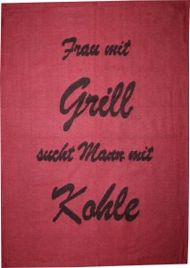 Geschirrtuch FRAU MIT GRILL