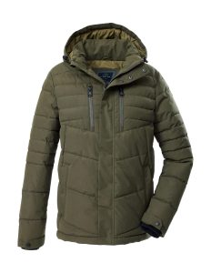 Steppjacke “GW 69 MN QLTD JCKT”, Herren, Gr. L, grün (olivgrün), Obermaterial: 88% Polyester, 12% Baumwolle.Futter: 100% Polyester.Füllung: 100% Polyester, G.I.G.A. DX BY KILLTEC, Jacken Steppjacke, Wasserabweisende Herrenjacke, 8.000 mm Wassersäule, abnehmbare Kapuze