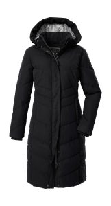 Steppmantel “GW 61 WMN QLTD CT”, Damen, Gr. 46, schwarz, Obermaterial: 88% Polyester, 12% Baumwolle.Futter: 100% Polyester.Füllung: 100% Polyester, G.I.G.A. DX BY KILLTEC, Mäntel Steppmantel, Wasserabweisender, winddichter Damenmantel mit abnehmbarer Kapuze