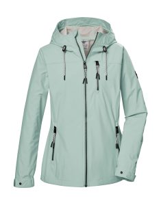 Softshelljacke “GS 74 WMN SFTSHLL JCKT”, Damen, Gr. 48, blau (helltürkis), Oberseite: 100% Polyester.Rückseite: 100% Polyester.Futter: 100% Polyester, G.I.G.A. DX BY KILLTEC, Jacken Softshelljacke, Damen Softshelljacke, wasserabweisend, winddicht, pflanzenbasiert
