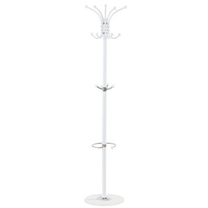 Kleiderständer mit Schirmhalter weiss